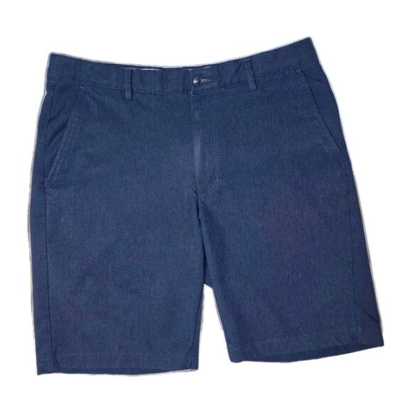 Greg Norman Shorts Size 34 Navy Blue Chino Pockets 10” Inseam Moisture Wicking - Picture 2 of 5